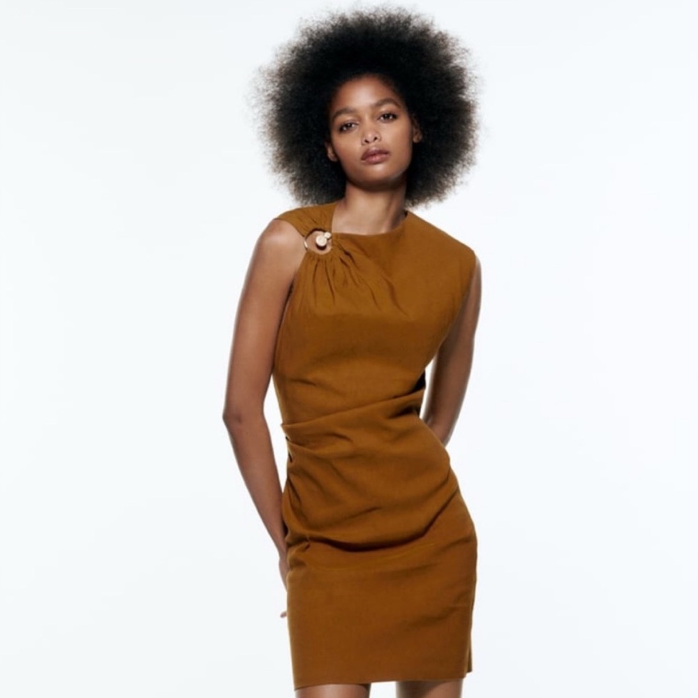 Zara linen mini dress